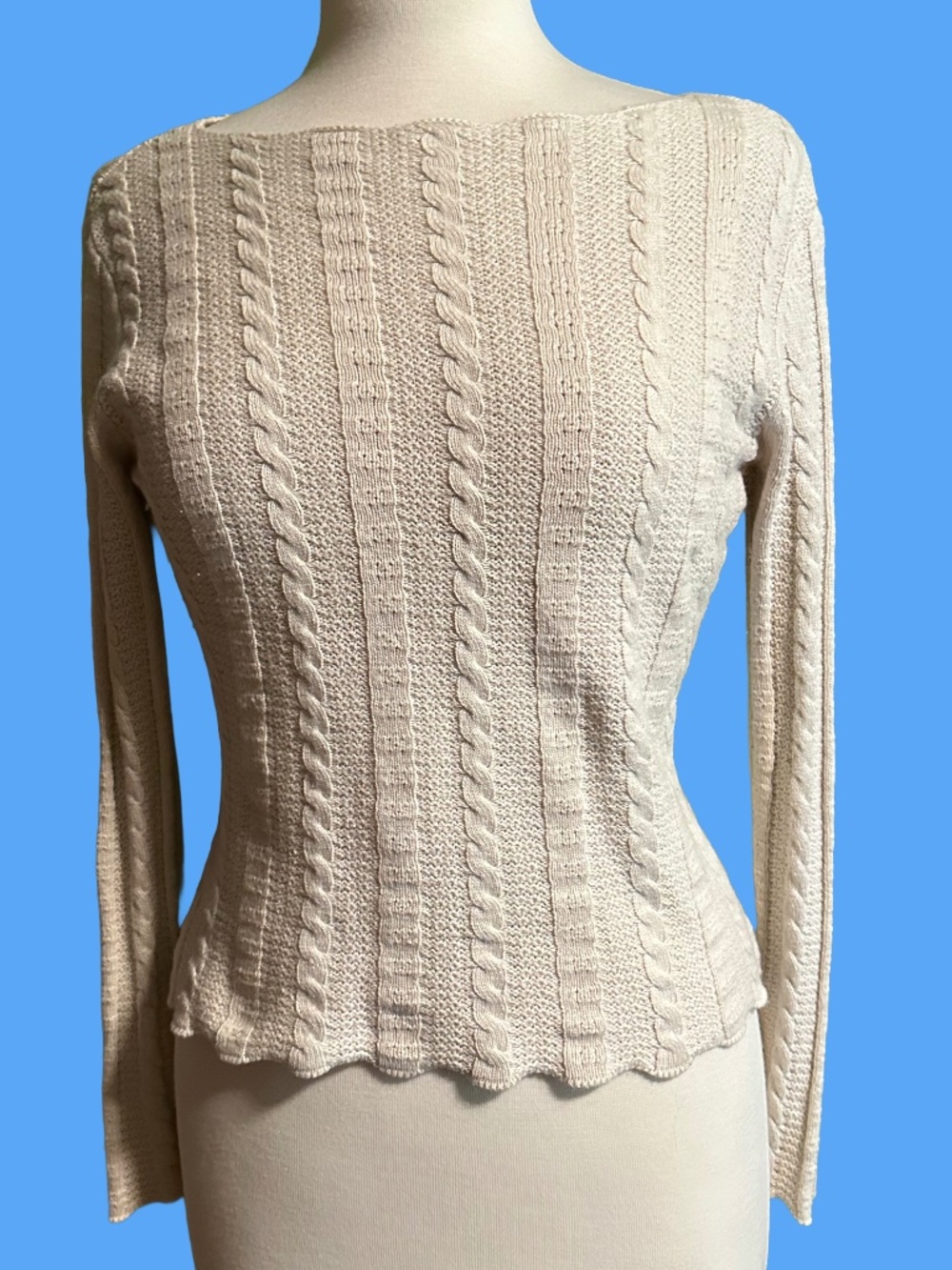 Silk Cashmere Talbots Petites Cable Knit sweater (S)